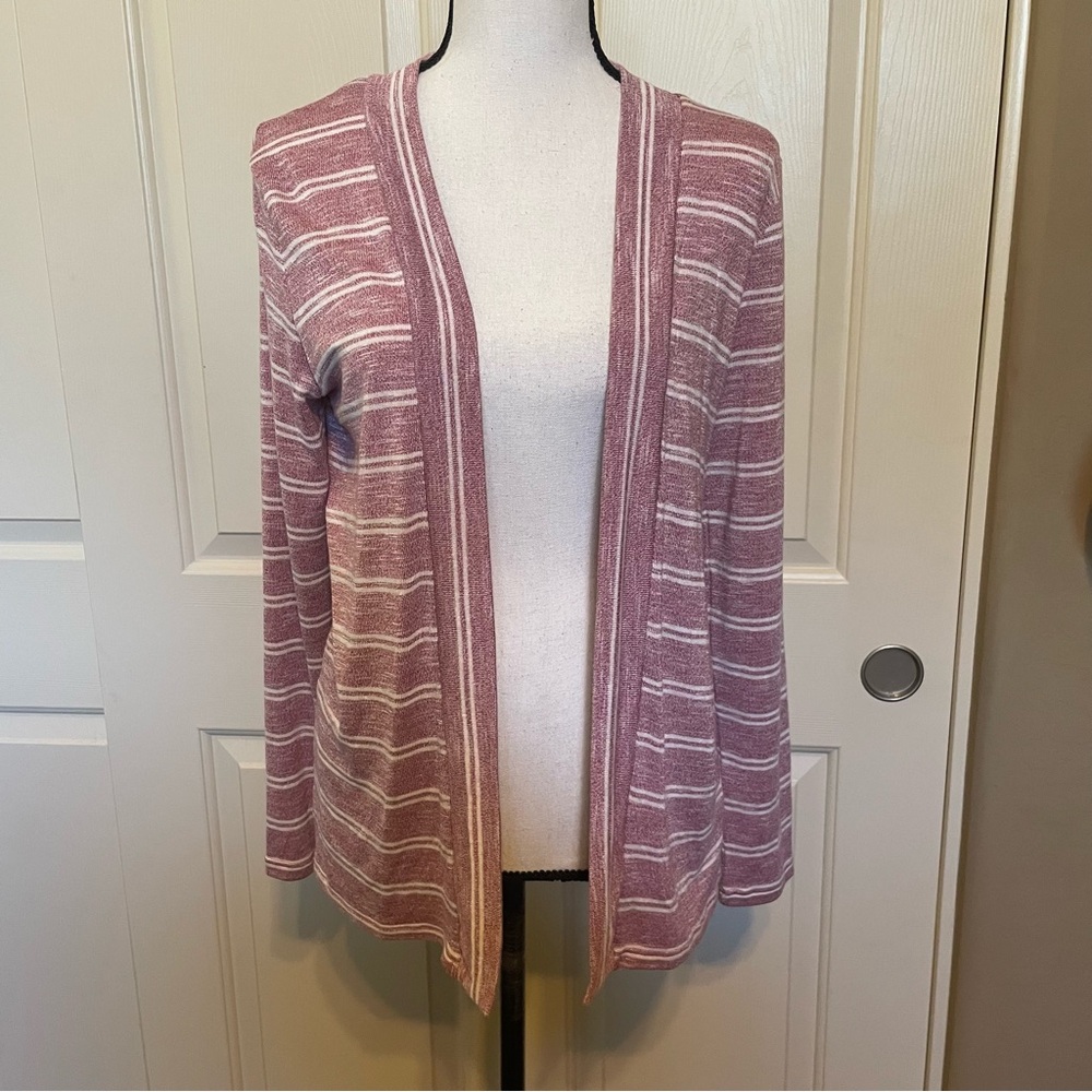 Mix by 41 Hawthorn Cardigan Women’s Size Small Red White Barona Striped Open EUC